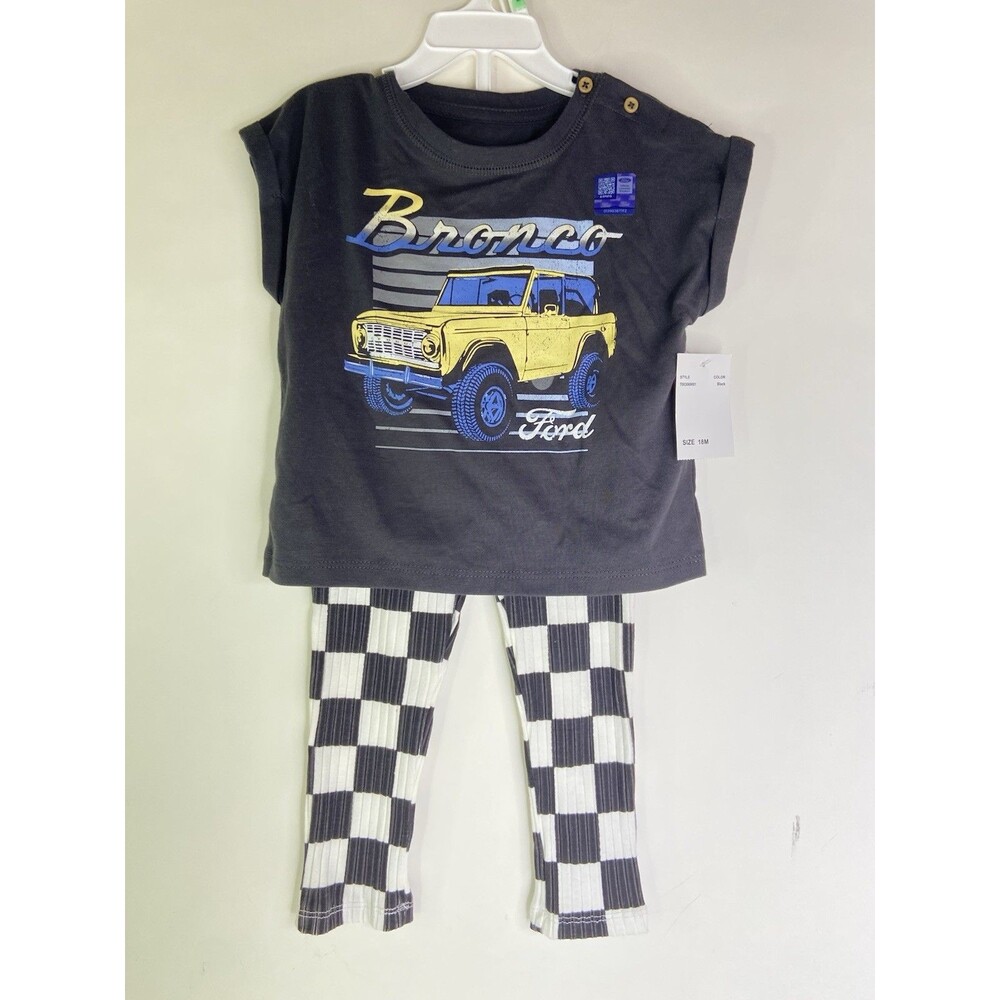 Ford Bronco 2 Piece T-Shirt Pants Outfit Set Short Sleeve Girls Size 18 Months